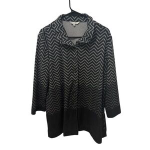 John Mark Chevron Print Sweater Shacket Size Large